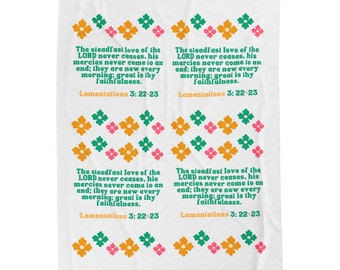 Velveteen Plush Blanket, Bible verse blanket, spring colors blanket, His mercies are new every morning!