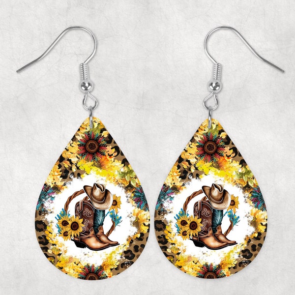 Western Teardrop Earring Png, Teardrop Sublimation Design, Earring Sublimate, Teardrop Clipart, Ear ring png, Digital Earring Designs