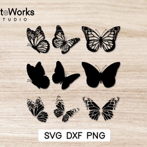 Butterfly SVG plotter file - Butterfly silhouette - Butterfly Silhouette - Cricut file PNG DXF - cutting files, plotter file, plott
