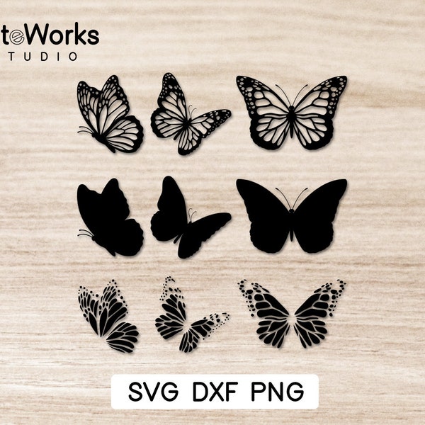Butterfly SVG Plotterdatei - Butterfly silhouette - Schmetterling Silhouette - Cricut file PNG DXF -  Schnittdateien, Plotter File, Plott