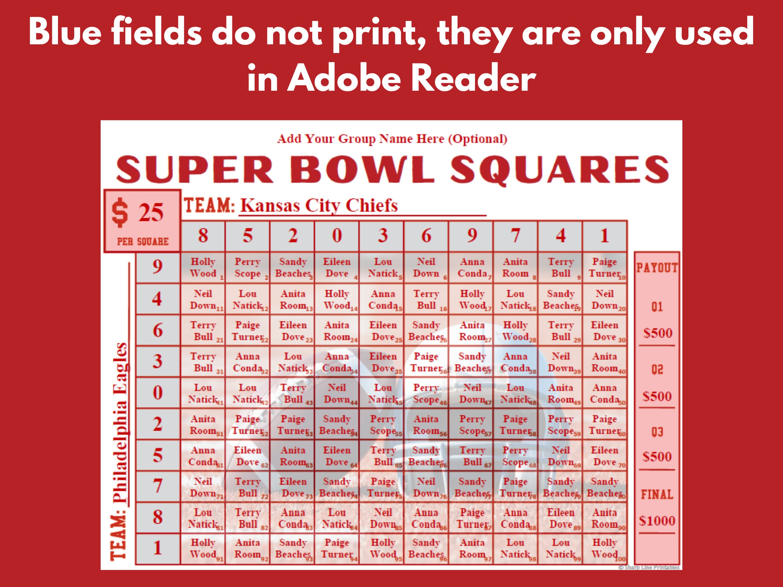 Editable Super Bowl Squares Template Printable Editable PDF Football editable-super-bowl-squares-template-printable-editable-pdf-football