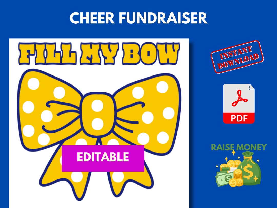 Cheer Fundraiser, Cheerleading Fill My Bow, Cheer Template, Instant ...