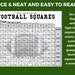 Editable Football Squares Template Printable Editable PDF Football ...
