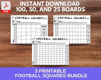 Bundel voetbalvierkanten: 100, 50, 25 rasters (afdrukbare pdf)