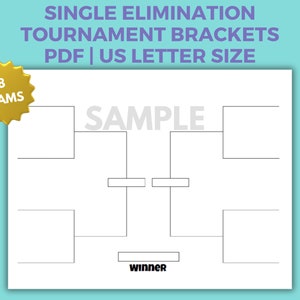 Printable Tournament Bracket: Sports & Games, 4-64 Teams (PDF) - Etsy
