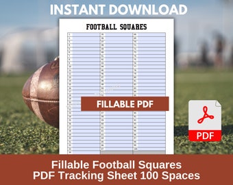 Trackingblad voetbalvierkanten: 100 bewerkbare spaties (invulbare pdf)