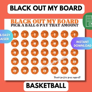 Editable Basketball Black Out My Board Fundraiser, Basketball Fundraising Flyer, Sponsor My Season, Basketball Fundraiser Printable PDF