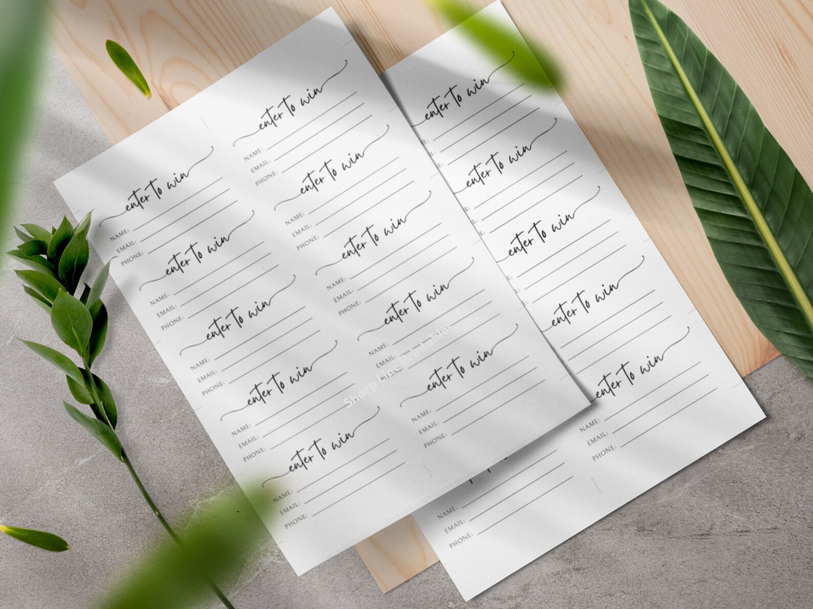 Raffle Ticket Printable | Enter to Win | Clean Minimal Design | DIY ...