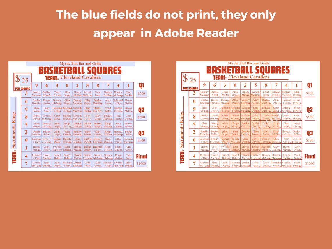 Printable Basketball Squares Template Basketball Game Basketball ...