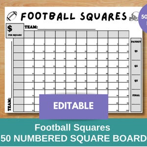 50 terrains de football à imprimer | Collecte de fonds modifiable Football Square | Football Board | de football carré | Modèle de piscine de football