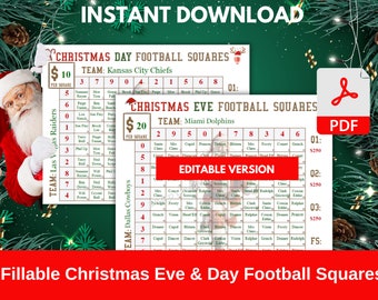 Sjabloon kerstvoetbalvierkanten: bewerkbaar vakantiespel (pdf)