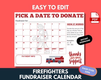 Firefighter Fundraiser Calendar: Pick a Date Donation (PDF)