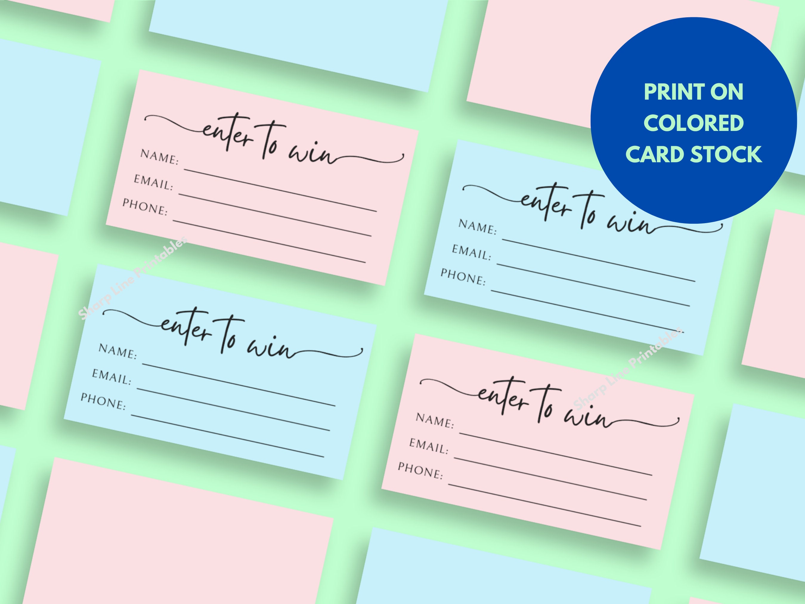 Raffle Ticket Printable | Enter to Win | Clean Minimal Design | DIY ...