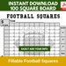 Editable Football Squares Template Printable Editable PDF Football ...