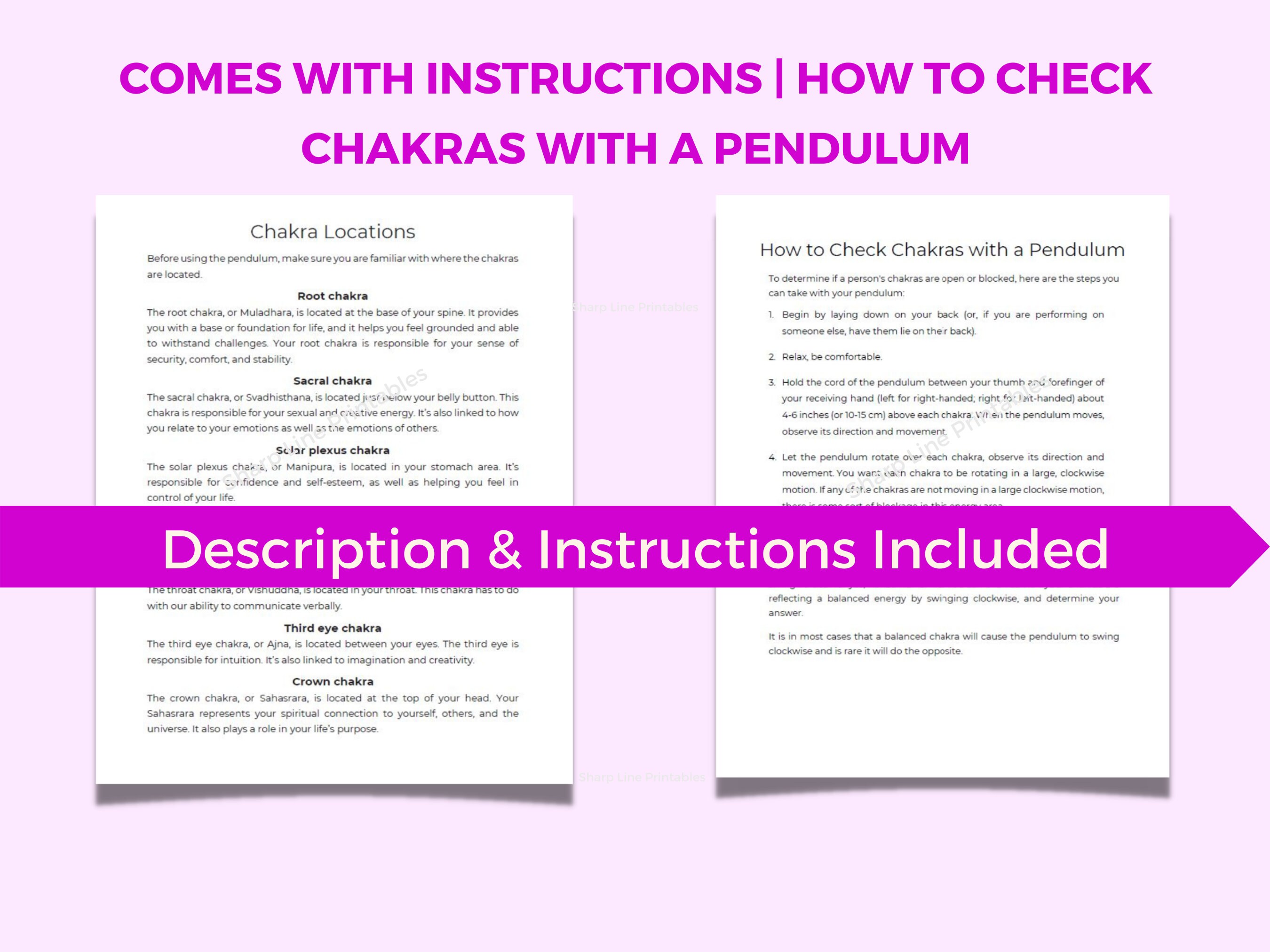 Printable Fillable Chakra Pendulum Chart for Balancing Your Chakras ...