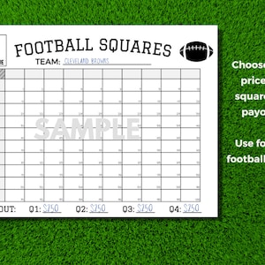Printable Football Squares Template Football Fundraiser Football Square