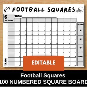 Collecte de fonds pour 100 terrains de football imprimables et modifiables, plateau de football carré, modèle de carré de football, modèle de piscine de football