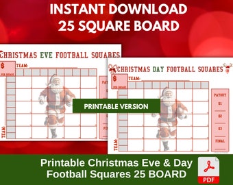 Sjabloon kerstvoetbalvierkanten | 25 rasterspel (pdf)