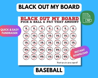 Inzamelingsflyer Baseball Black Out My Board (bewerkbare pdf)