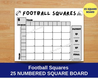 Spel 25 voetbalvierkanten: afdrukbare sjabloon voor inzamelingsactie (pdf)