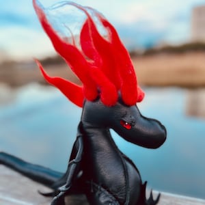 Dragon Bucho - leather black, One Size - 100% Handcrafted!