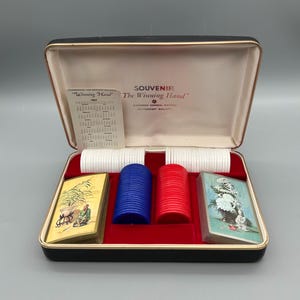 Ensemble de poker souvenir vintage « La main gagnante » - Canadien General Electric