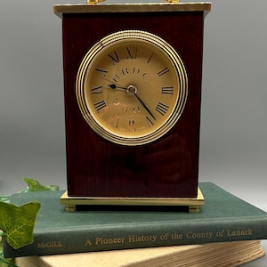 Vintage Style 23K Gold Plated Carriage Clock - Quartz Mantle Clock