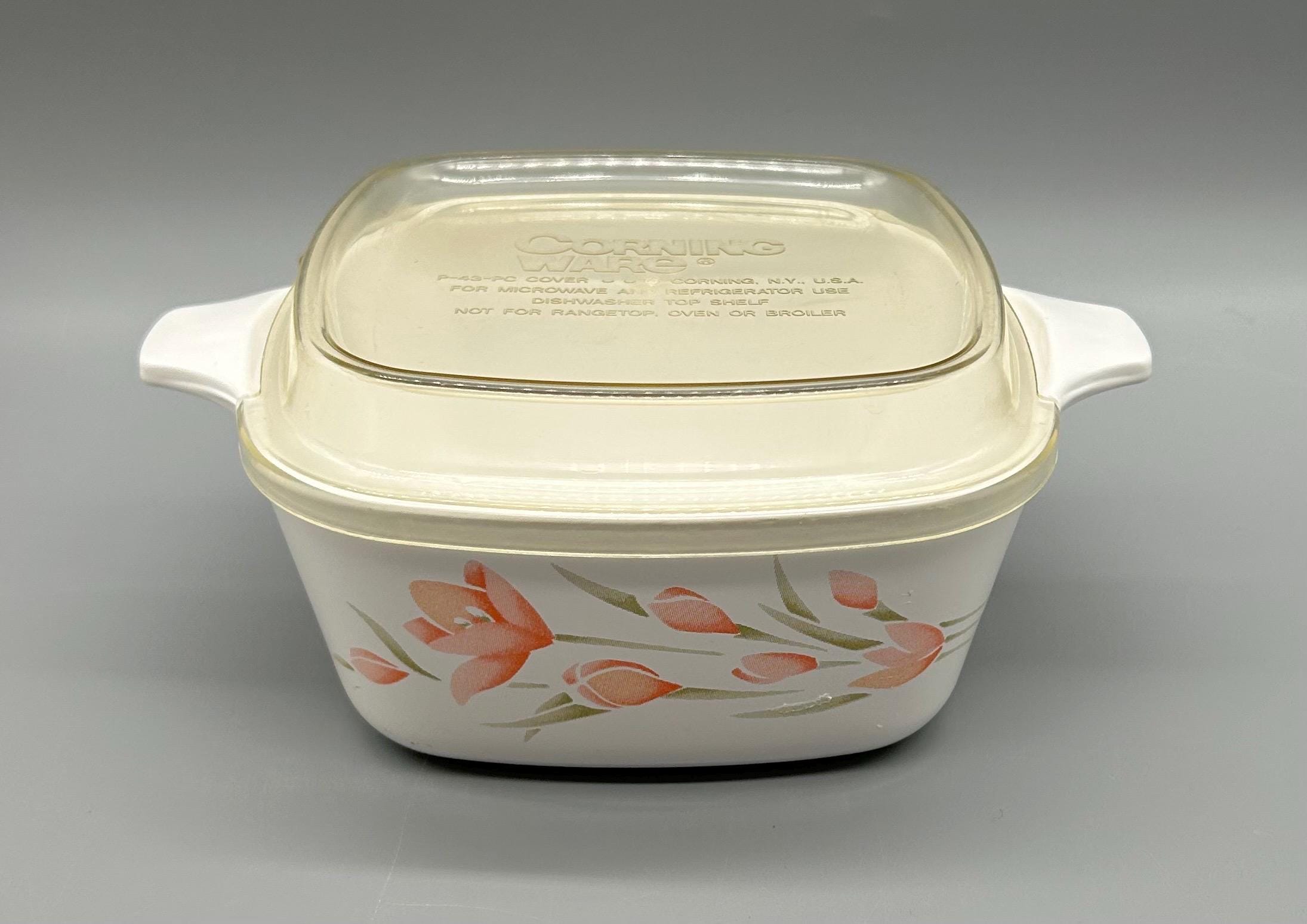 Vintage Corningware Peach Floral Casserole Dish Set With Lids - Etsy