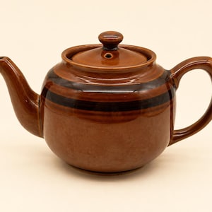Vintage Sadler Brown Teapot England | Large 4-6 Cup Ceramic Teapot | Brown Striped English Tea Pot | Traditional British Teaware