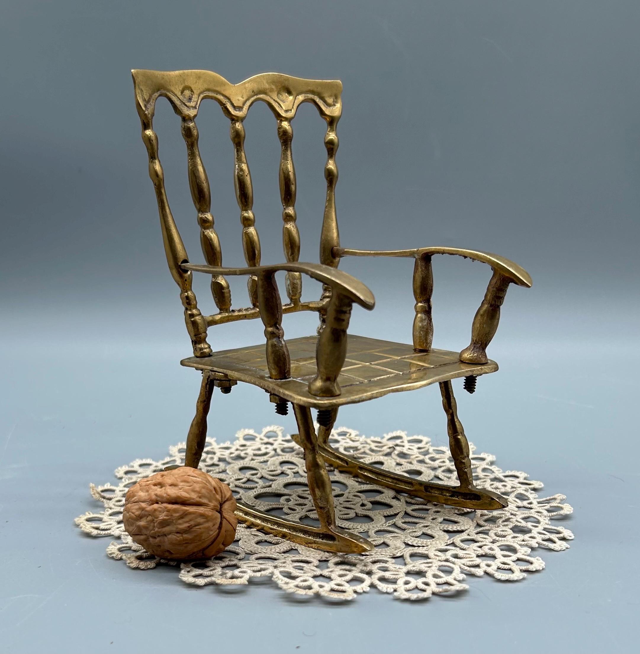 Miniature Solid Brass Rocking Chair - Made in India - Vintage Decor - Etsy