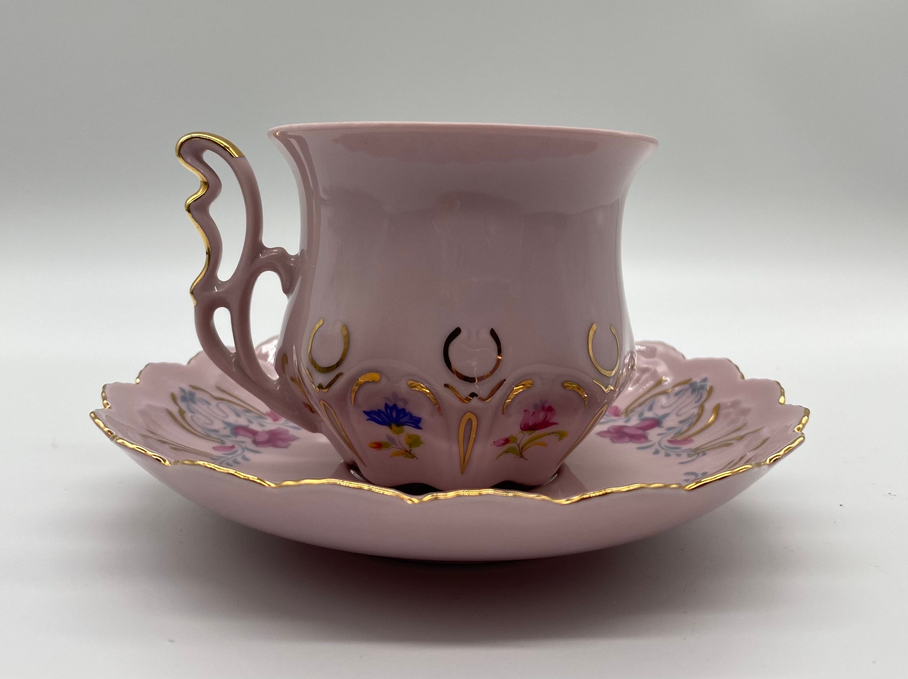 RARE H&C ORIGINAL ROSA PORZELLAN CZECH REPUBLIC TEA CUP #22