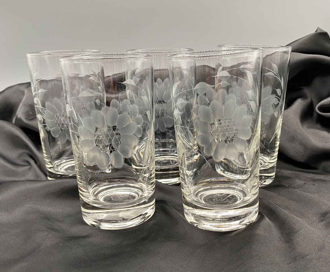 Vintage W.J. Hughes Cornflower Design Juice Glasses 8 Oz Etsy