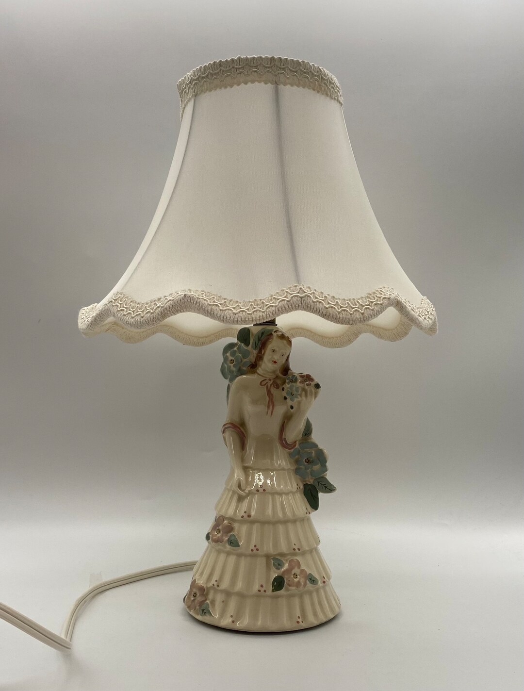 Vintage Porcelain lady Lamp Etsy