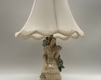 Vintage Porcelain &quot;Lady&quot; Lamp