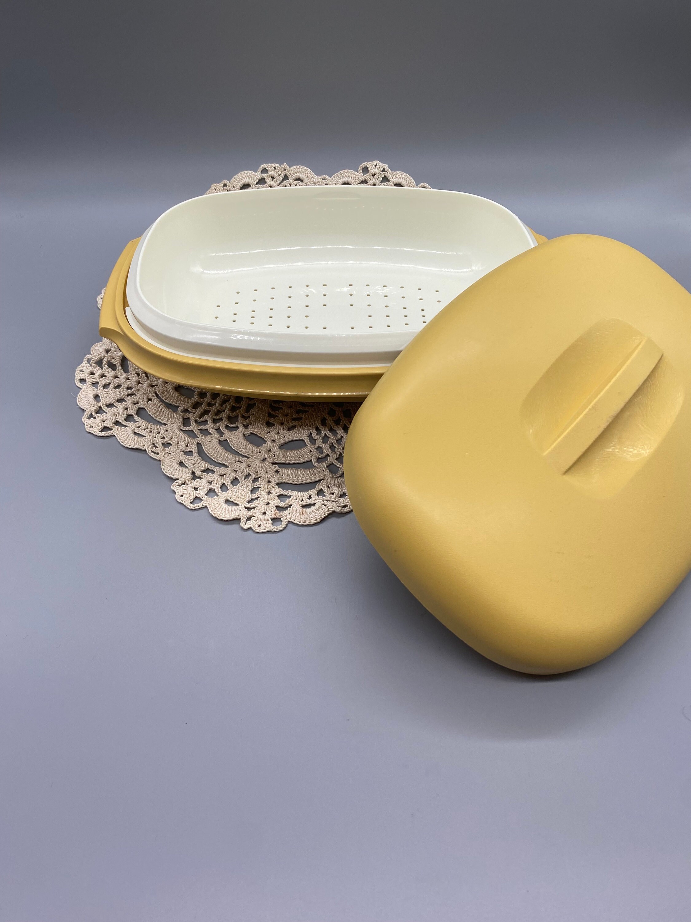 Vintage Tupperware Vegetable Steamer Harvest Gold Etsy