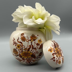 Vintage Sadler England Floral Ginger Jar - Retro Kitchen Decor - Made in England