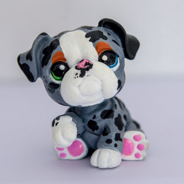 Littlest Pet Shop LPS Merle Bulldog OOAK Custom