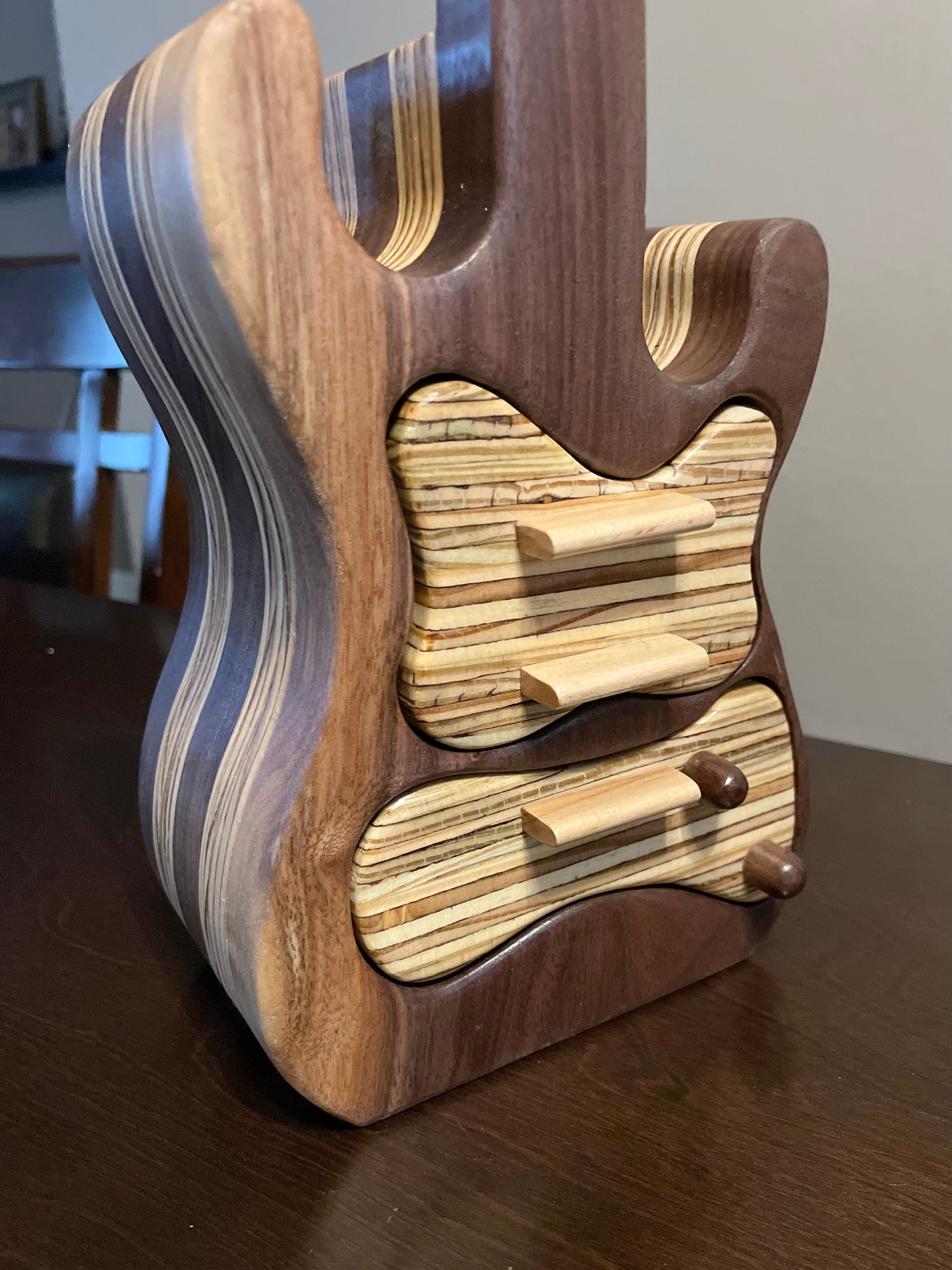 Guitar Bandsaw Box, Bandsaw Box, Keepsake Box, Home Decor, Guitar Art