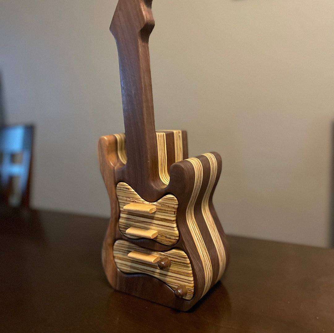 Guitar Bandsaw Box, Bandsaw Box, Keepsake Box, Home Decor, Guitar Art