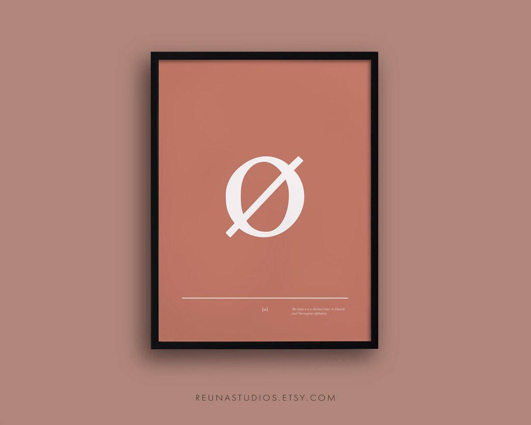 Danish Letter Print Ø Norwegian Alphabet Poster Minimalist Scandinavian ...