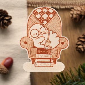 Gezellige middaggeest | Gestanste matte vinylsticker - waterdichte sticker - schattige stickers - dagboekstickers - cottagecore-stickers