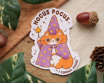 Wizard Cat Sticker | Die-cut matte vinyl sticker - waterproof sticker - cute stickers - journaling stickers - cottagecore stickers