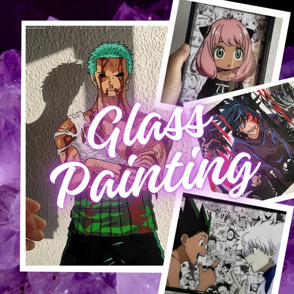 Peinture sur verre personnalisée / Peinture sur verre personnalisée / Anime / Dessin animé / Pop Art / Cadeau / Cadeau / Art / Art