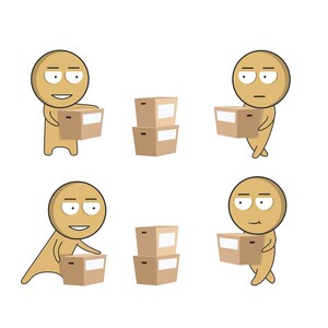 Clipart sobre paquetes, correo y entrega.