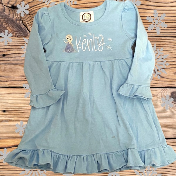 Ice Queen Embroidered Dress Custom