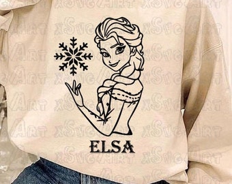 Elsa Frozen Svg, Elsa Snowflake Digital File, Elsa Silhouette Cut Files, Frozen Clipart Svg, Svg Design, Instant Download Svg, Frozen Svg