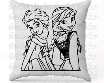 Elsa and Anna Svg, Frozen Sisters Svg, Elsa & Anna Cut Files, Olaf Svg, Frozen Svg Sister, Svg Design, Instant Download Svg