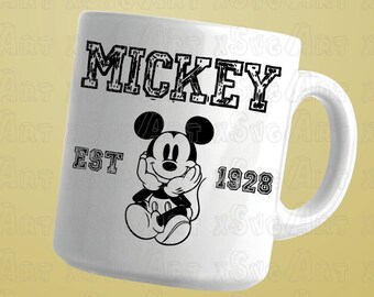 Mickey Mouse (Est. 1928) SVG, archivo vectorial imprimible (descarga digital)