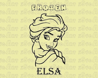 Frozen Elsa Svg, Elsa Digital Printable File, Elsa Silhouette Cut Files, Frozen Clipart Svg, Svg Design, Instant Download Svg, Frozen Svg