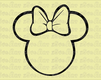 Minnie Mouse Head SVG, Polka Dot Bow, Cricut Silhouette (Digital Download)